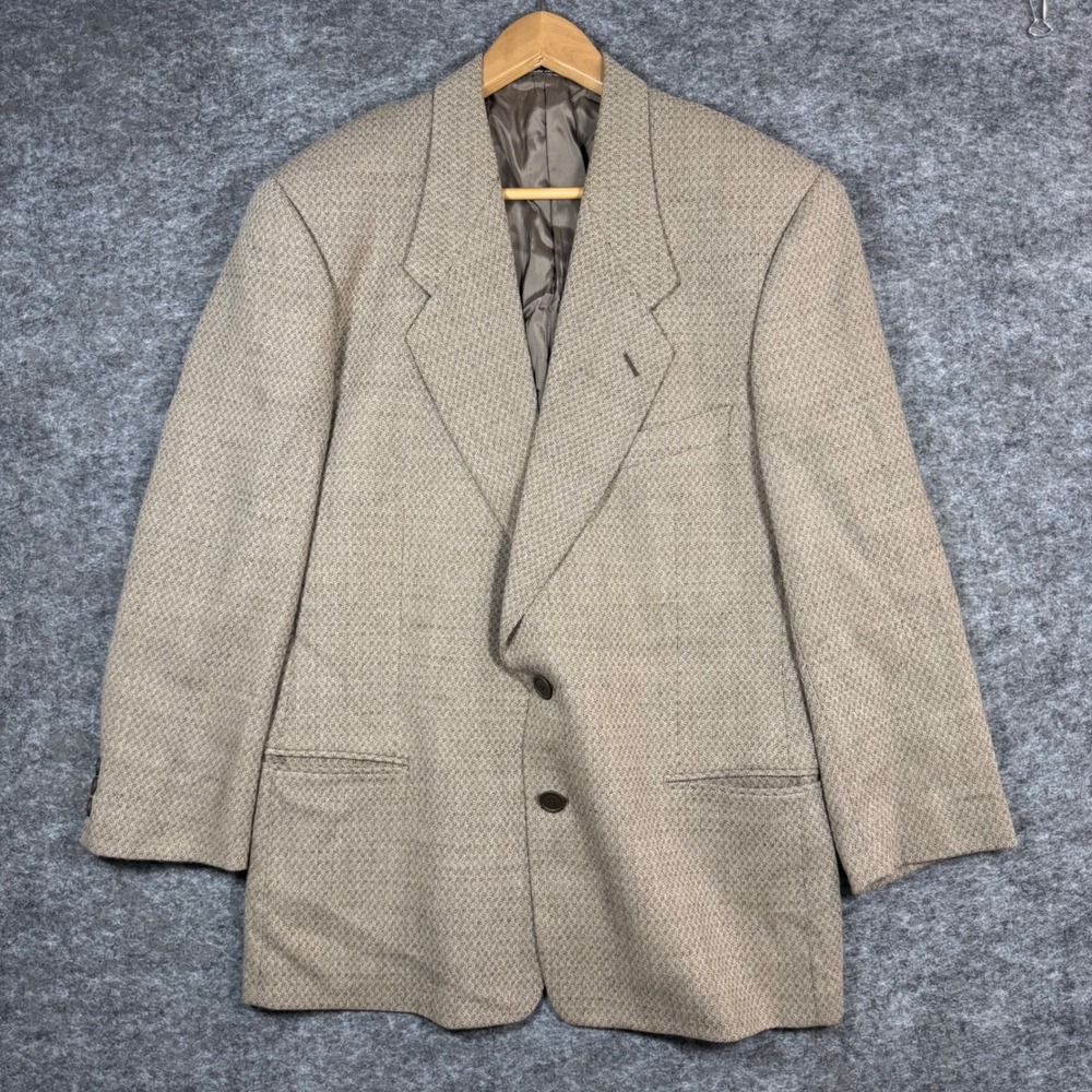 Giorgio Armani Le Collezioni Blazer Jacket Mens 40S Tan Textured Wool Lined